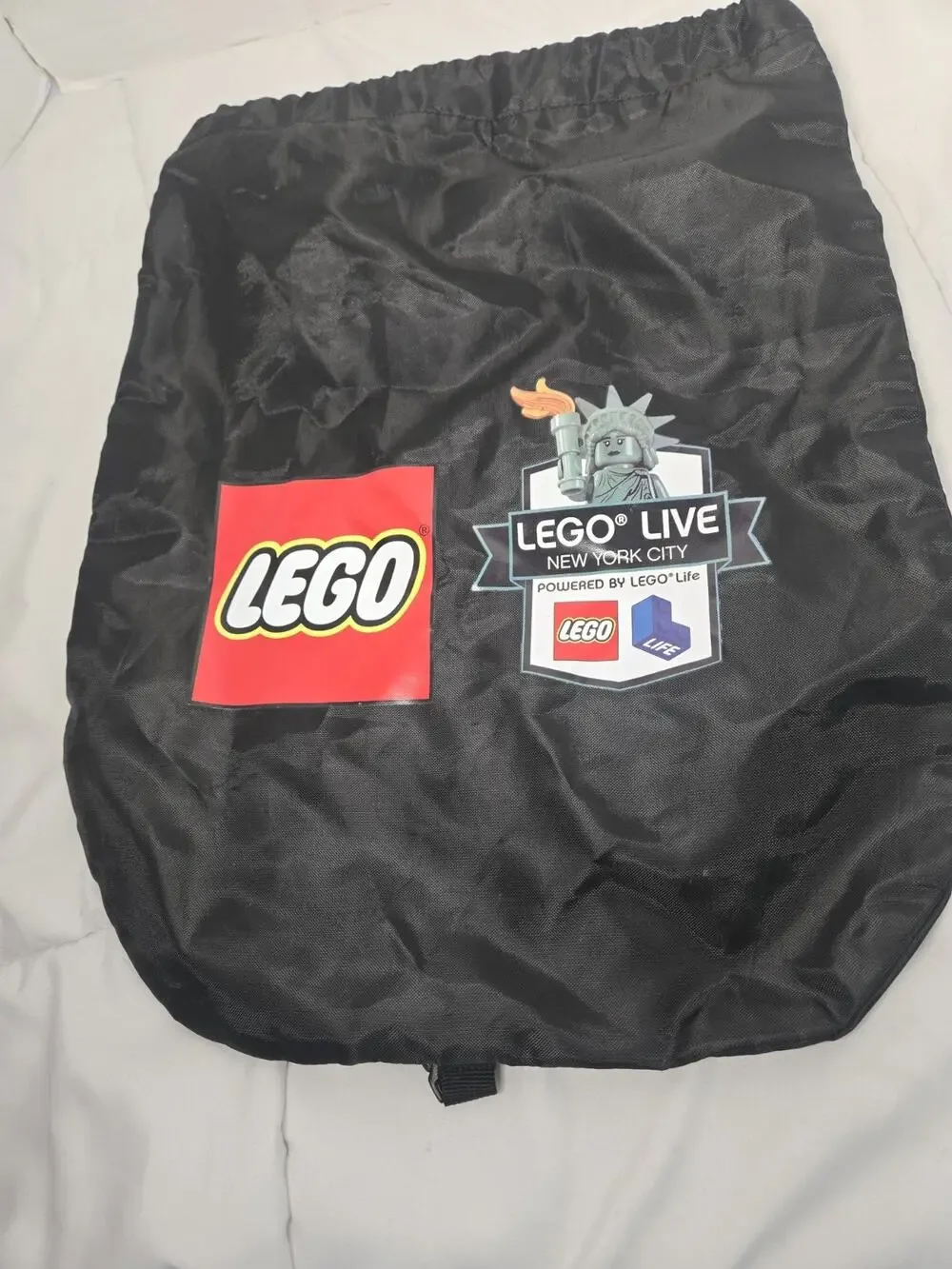 LEGO LIVE NYC DRAWSTRING Back Pack Games Travel